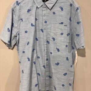 Hurley Light Blue Floral Button Down Shirt